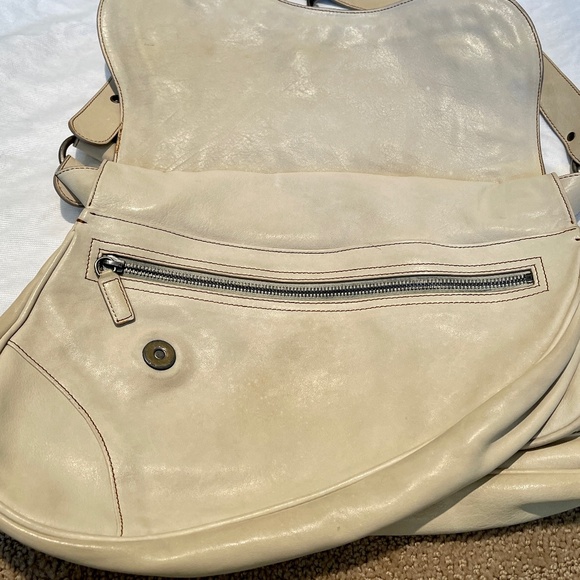 🗝️Christian Dior Gaucho Double Saddle Bag In Cream With Brown Trim🗝️ - Picture 5 of 11